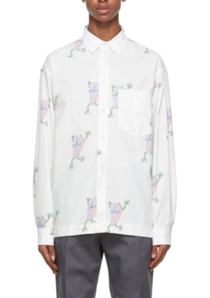 JACQUEMUS - LA CHEMISE JACQUES WHITE FLIP FLOP PRINT