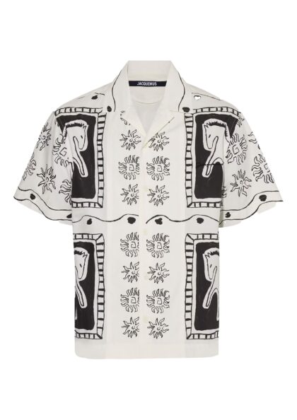 JACQUEMUS - LA CHEMISE JEAN PRINT BLACK & WHITE HORSE