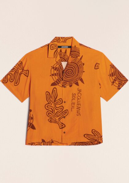 JACQUEMUS - LA CHEMISE JEAN PRINT ORANGE ARTY SUN