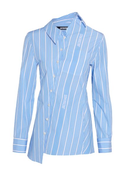 JACQUEMUS - LA CHEMISE PABLO JACQUARD BLUE/WHITE