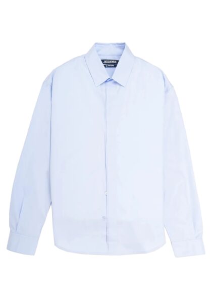 JACQUEMUS - LA CHEMISE SIMON ML DIAGONAL BLUE JACQUEMUS EMBROIDERY
