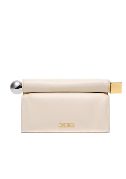 JACQUEMUS - LA POCHETTE ROND CARRE LIGHT IVORY