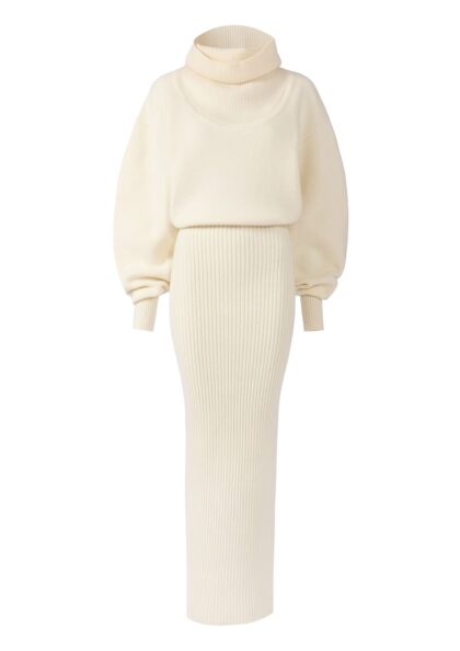 JACQUEMUS - LA ROBE MAILLE PALLONE OFF-WHITE