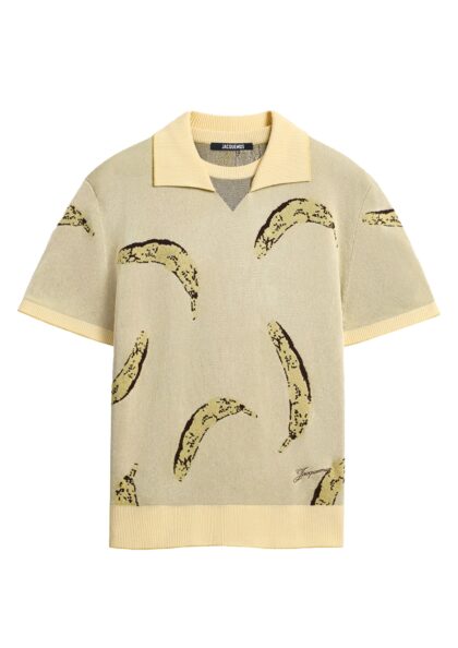 JACQUEMUS - LE POLO MARINO BANANA JACQUARD YELLOW