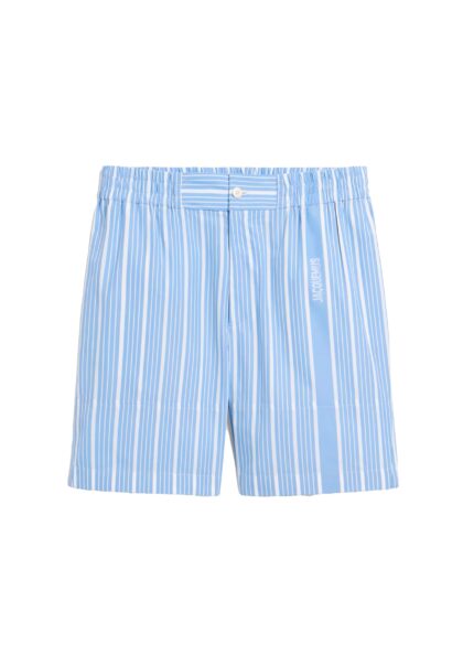 JACQUEMUS - LE SHORT ALOE JACQUARD BUSINESS BIG LOGO S BLUE