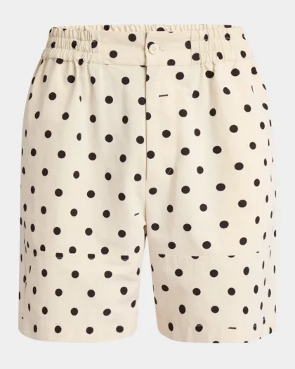 JACQUEMUS - LE SHORT ALOE PRINT DOTS LOGO OFF-WHITE