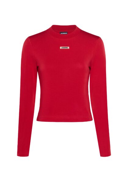 JACQUEMUS - LE T-SHIRT GROS GRAIN MANCHES LONGUES DARK RED