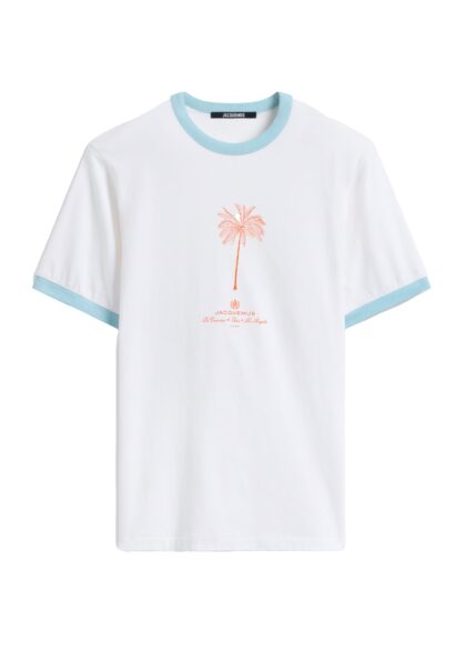 JACQUEMUS - LE TSHIRT VENICE PALM TREE WHITE / BLUE