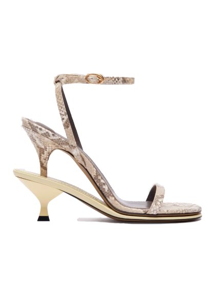 JACQUEMUS - LES DOUBLES SANDALES PYTHON BEIGE/PALE YELLOW