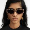 JACQUEMUS - LES LUNETTES OVALO PRINT LEOPARD BROWN