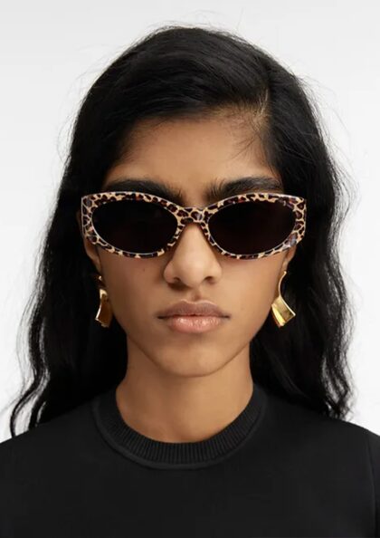 JACQUEMUS - LES LUNETTES OVALO PRINT LEOPARD BROWN